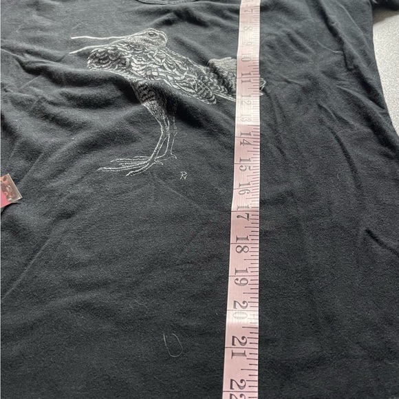 Adler Black T-Shirt With Bird Print Size Medium - Picture 7 of 8